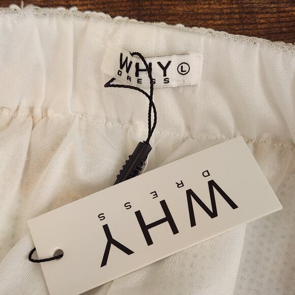 WHY DRESS NWT White & Gold Football Sequin Shorts, Size Large - Picture 10 of 12